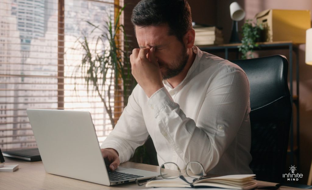 Caucasian worker man businessman employee working laptop pc in office male leader programmer