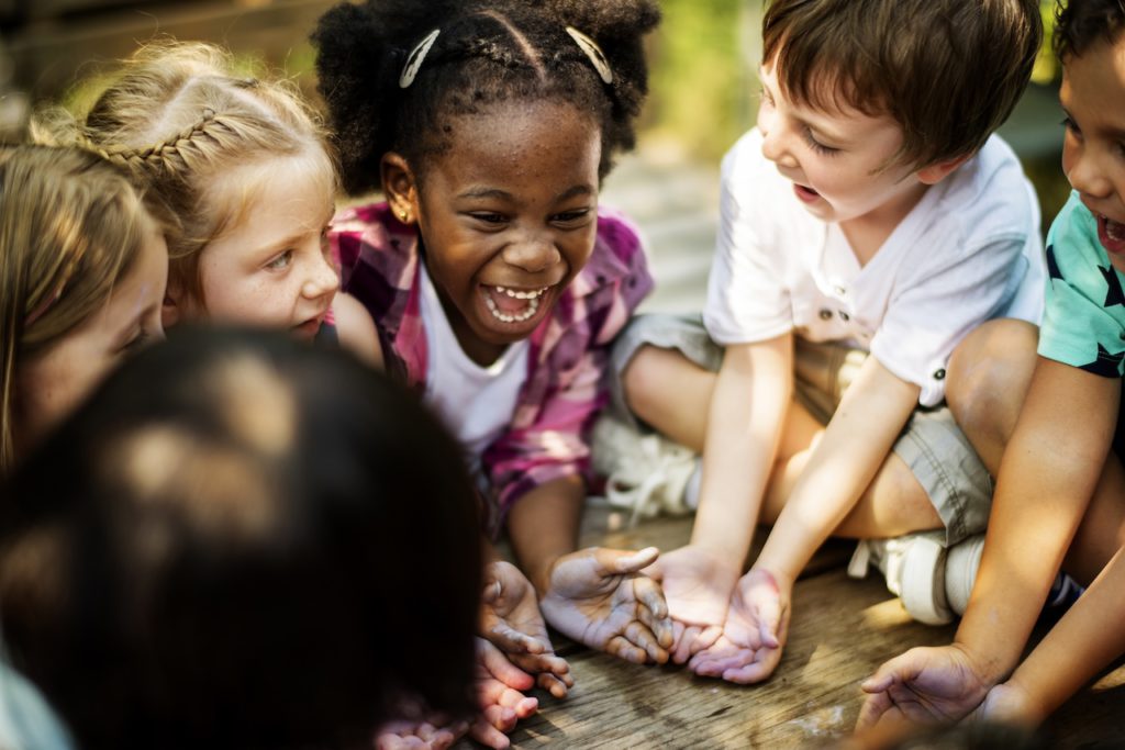 Kids having a fun time doing an activity together