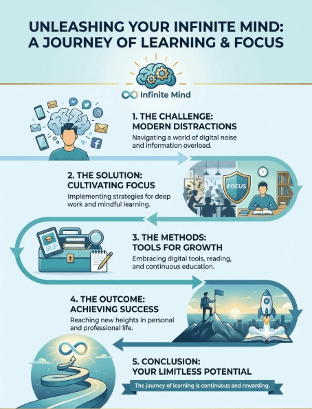 Infographic on How to Read Faster with the Infinite Mind App: The Best Fast, Free Speed Reading and Academic Performance App That Helps Students and Lifelong Learners Boost Comprehension and Results